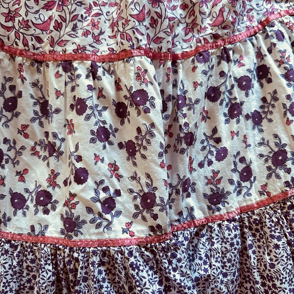 Pink, white, purple floral ruffle skirt - Picture 3 of 9